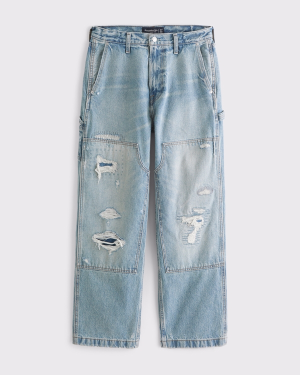 Baggy Workwear Jean, Light Ripped Wash view 1