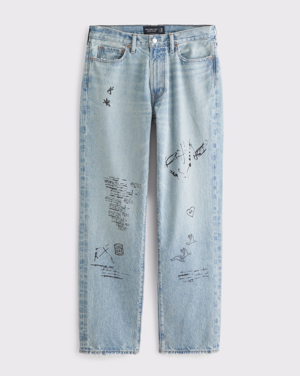 Jeans rectos holgados, Lavado Claro view 1