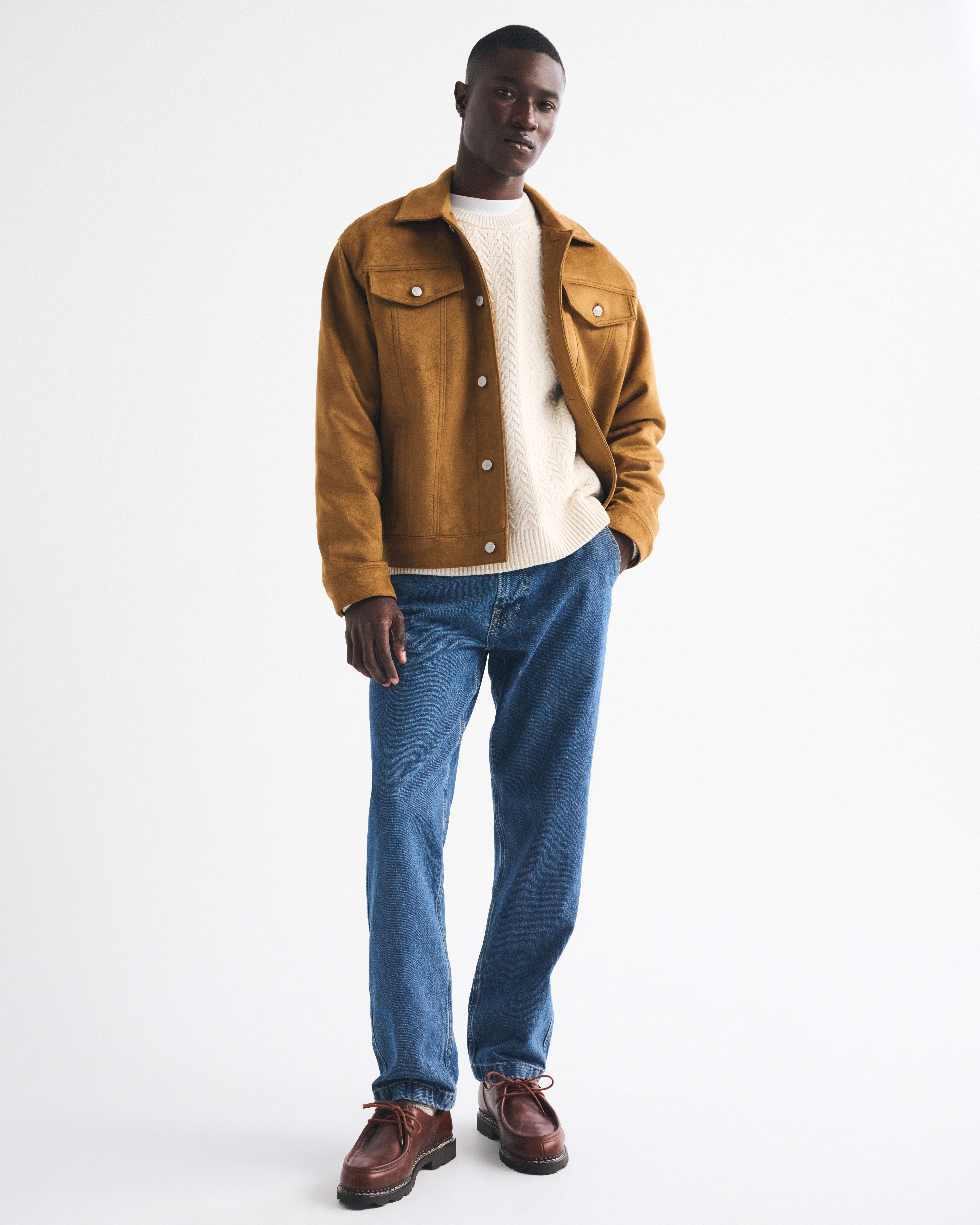 Abercrombie & Fitch Loose Denim Trouser In Blue