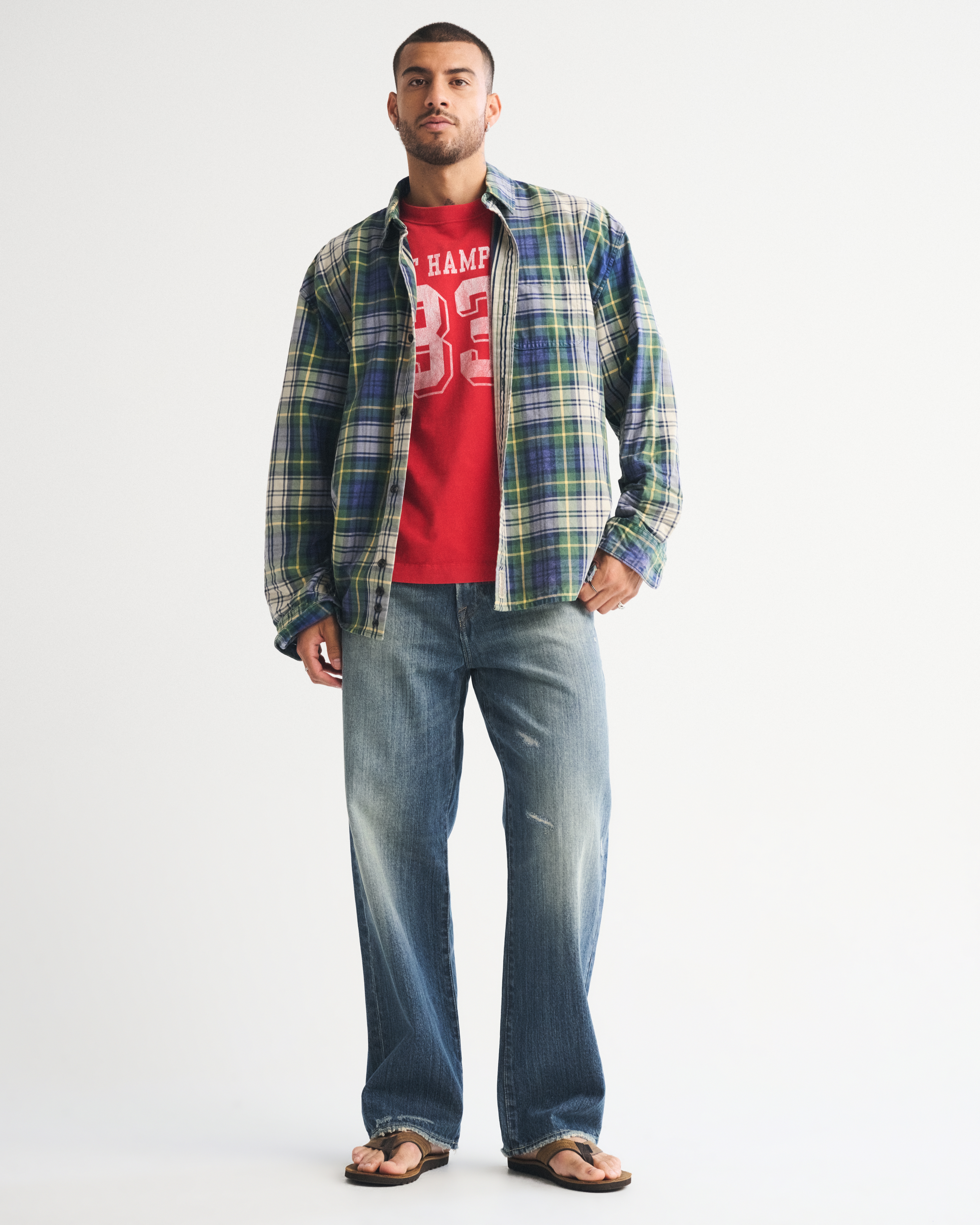 Abercrombie & Fitch Baggy Jean In Blue