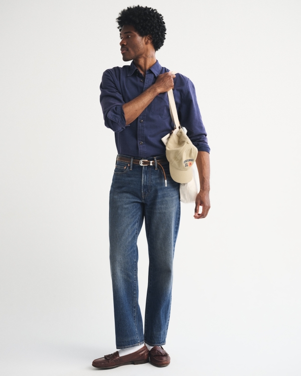 Relaxed Straight Jean, Dark Wash view 1