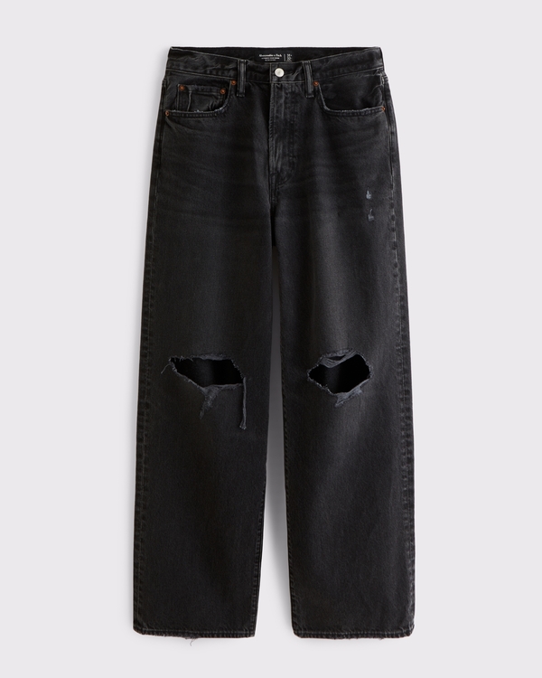 Ultra Baggy Jean, Black Ripped Wash view 1