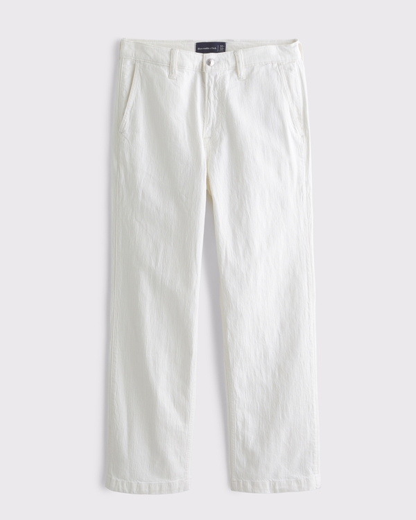 Linen-Blend Relaxed Straight Jean
