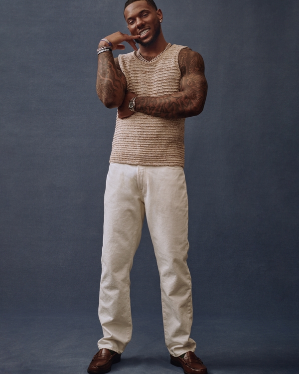 Relaxed Straight Jean, White Wash view 1