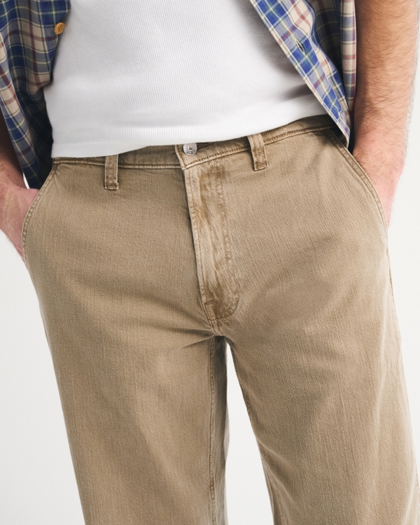 Linen-Blend Relaxed Straight Trouser Jean