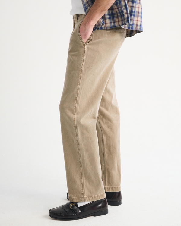 Linen-Blend Relaxed Straight Trouser Jean