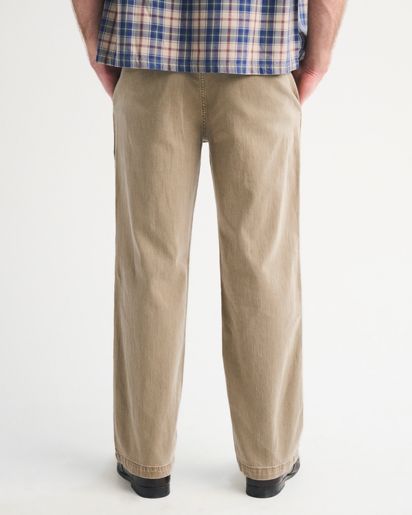 Linen-Blend Relaxed Straight Trouser Jean