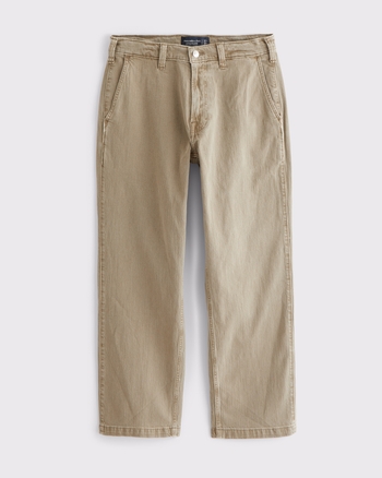Linen-Blend Relaxed Straight Trouser Jean