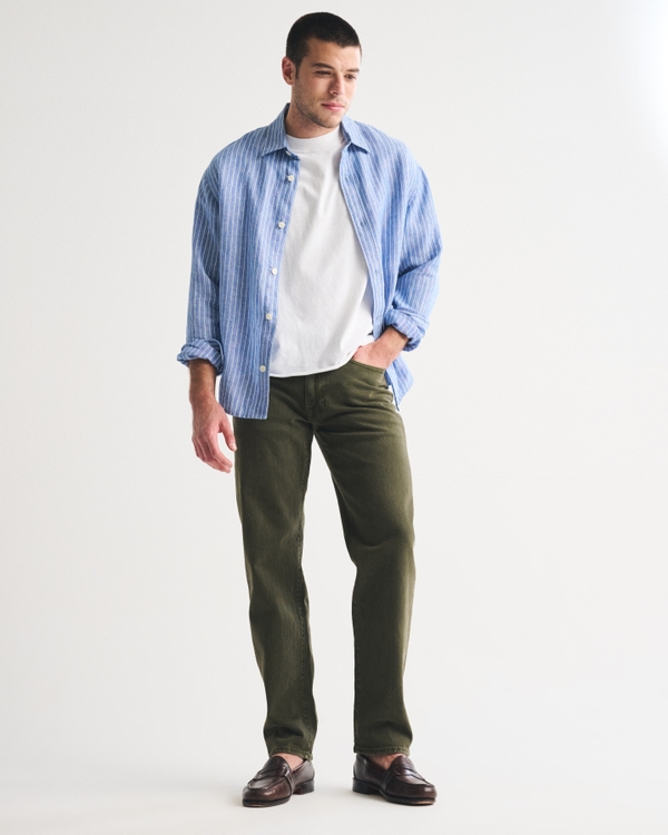 90s Straight Jean, Olive Wash view 1