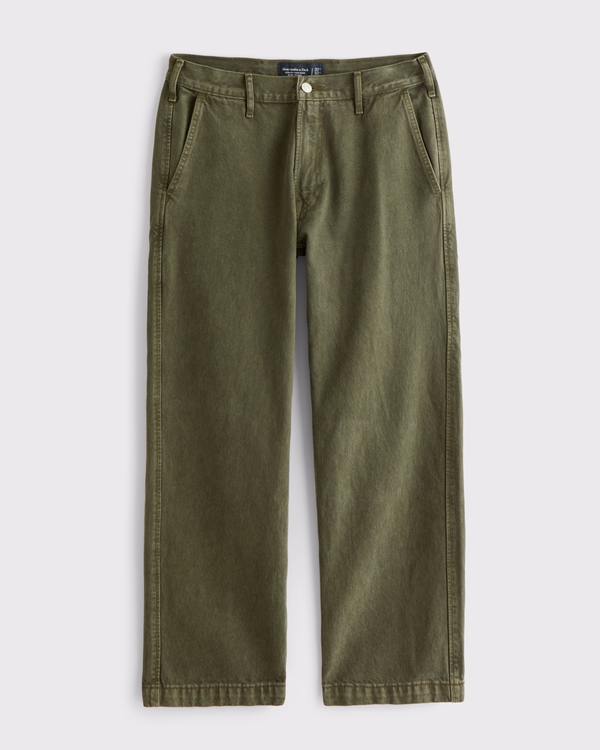 Denim Trouser, Olive Green view 1