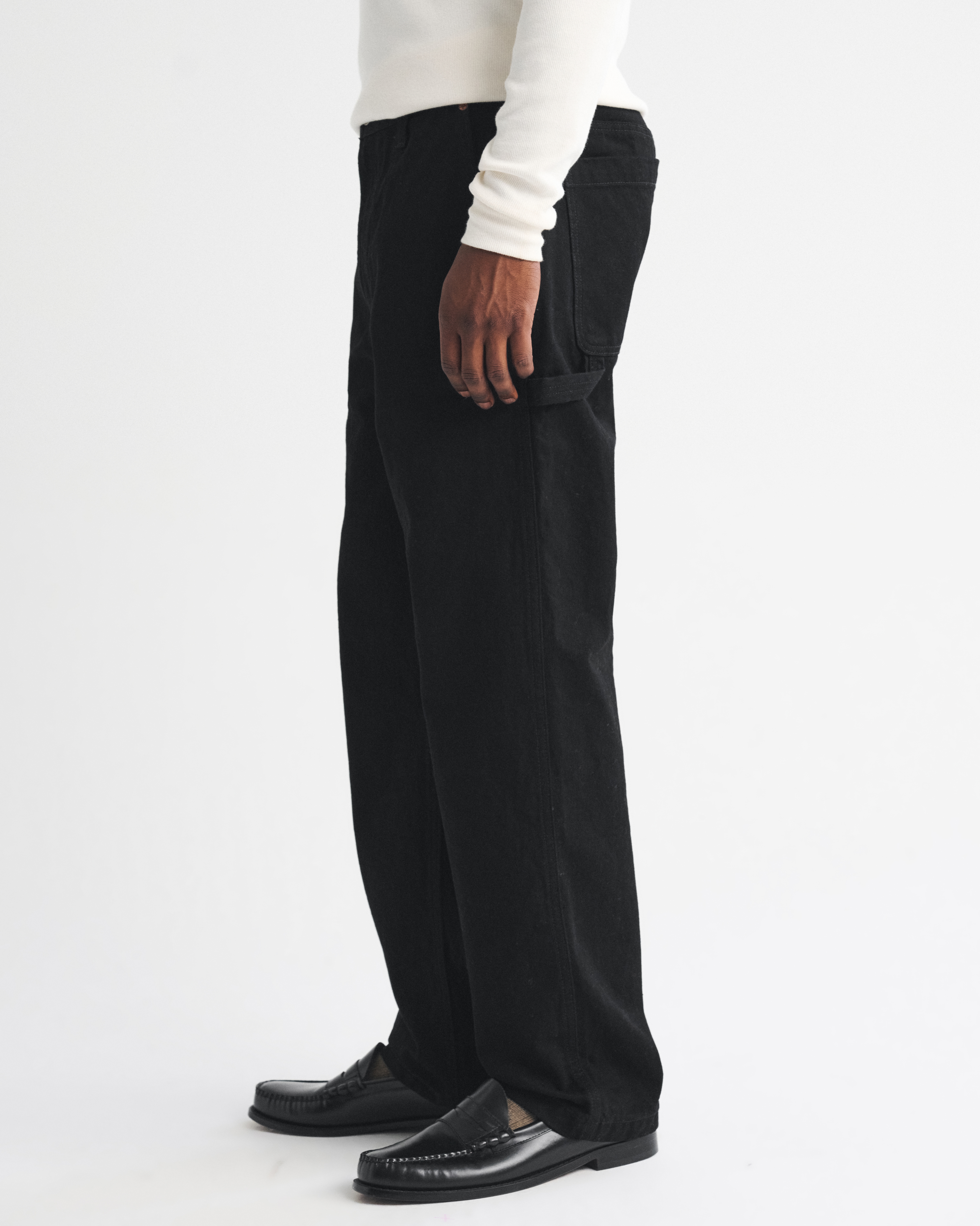 Мужские джинсы Abercrombie & Fitch Relaxed Workwear Jean, цвет: Чёрный — фото 3