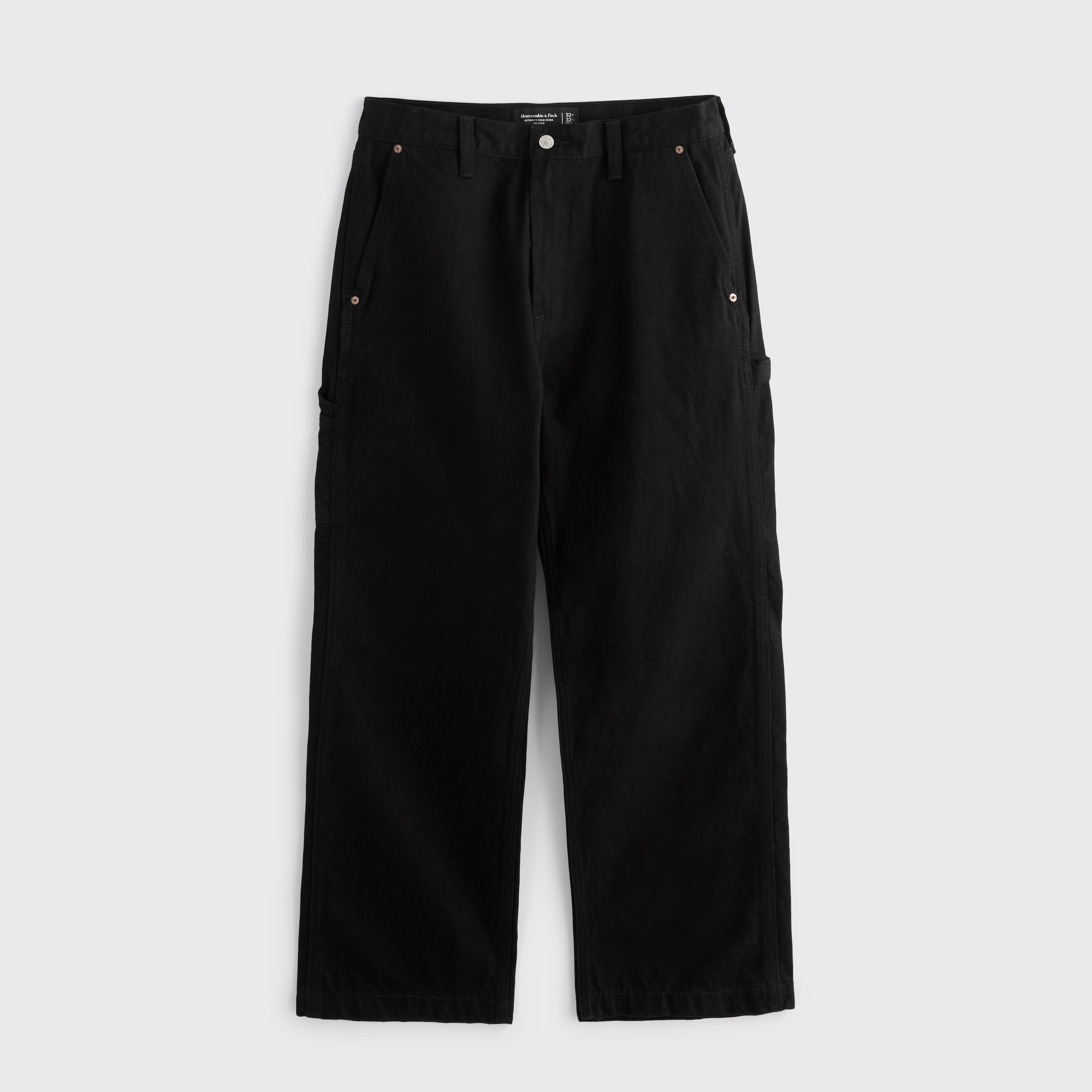 Мужские джинсы Abercrombie & Fitch Relaxed Workwear Jean, цвет: Чёрный
