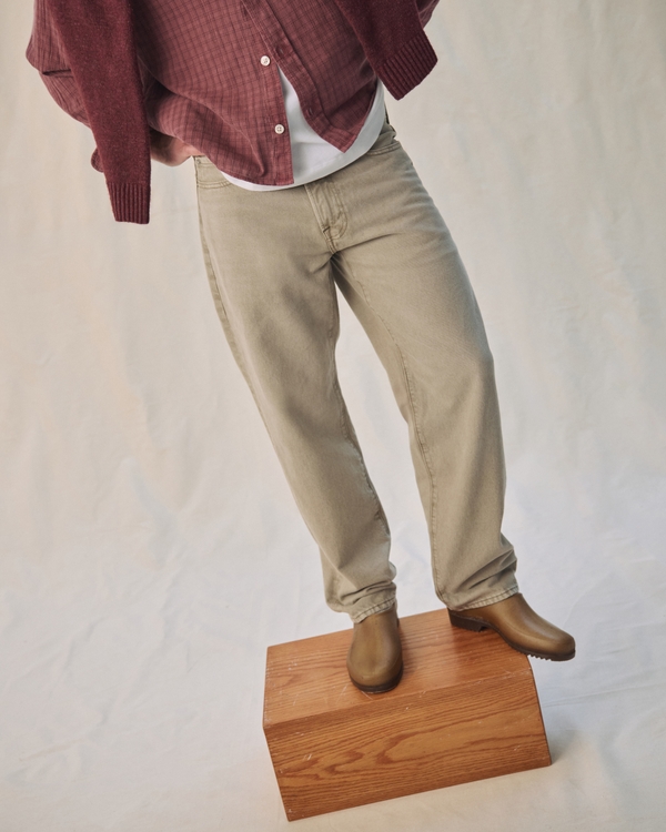 Relaxed Straight Jean, Light Gray Brown Wash view 1