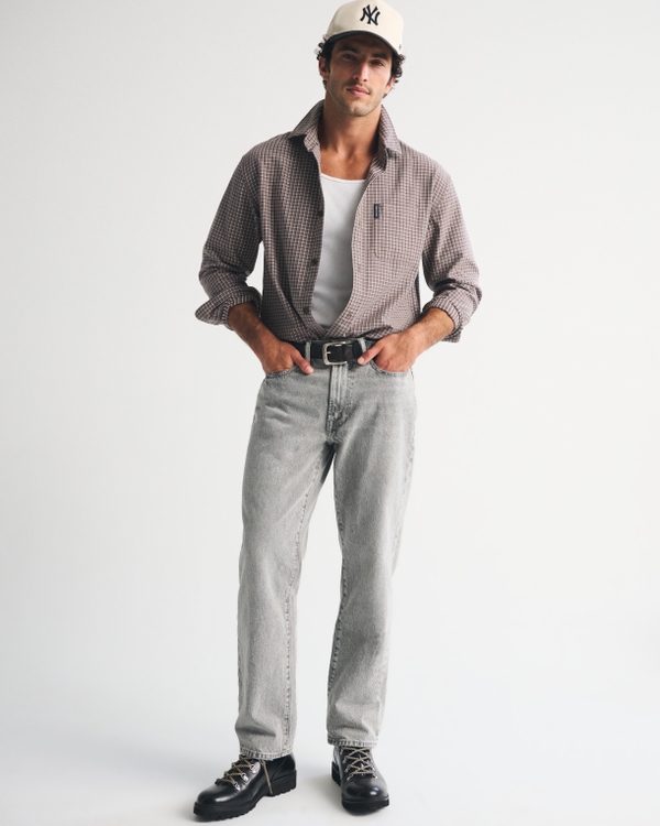 Relaxed Straight Jean, Light Gray Wash view 1