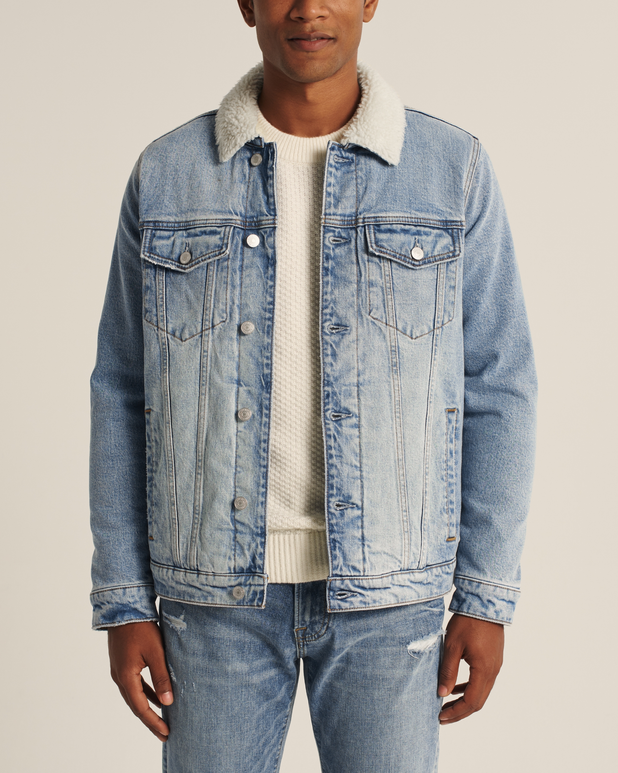 abercrombie jean jacket with fur