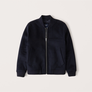 Men's Wool-Blend Bomber Jacket | Men's Coats & Jackets | Abercrombie.com