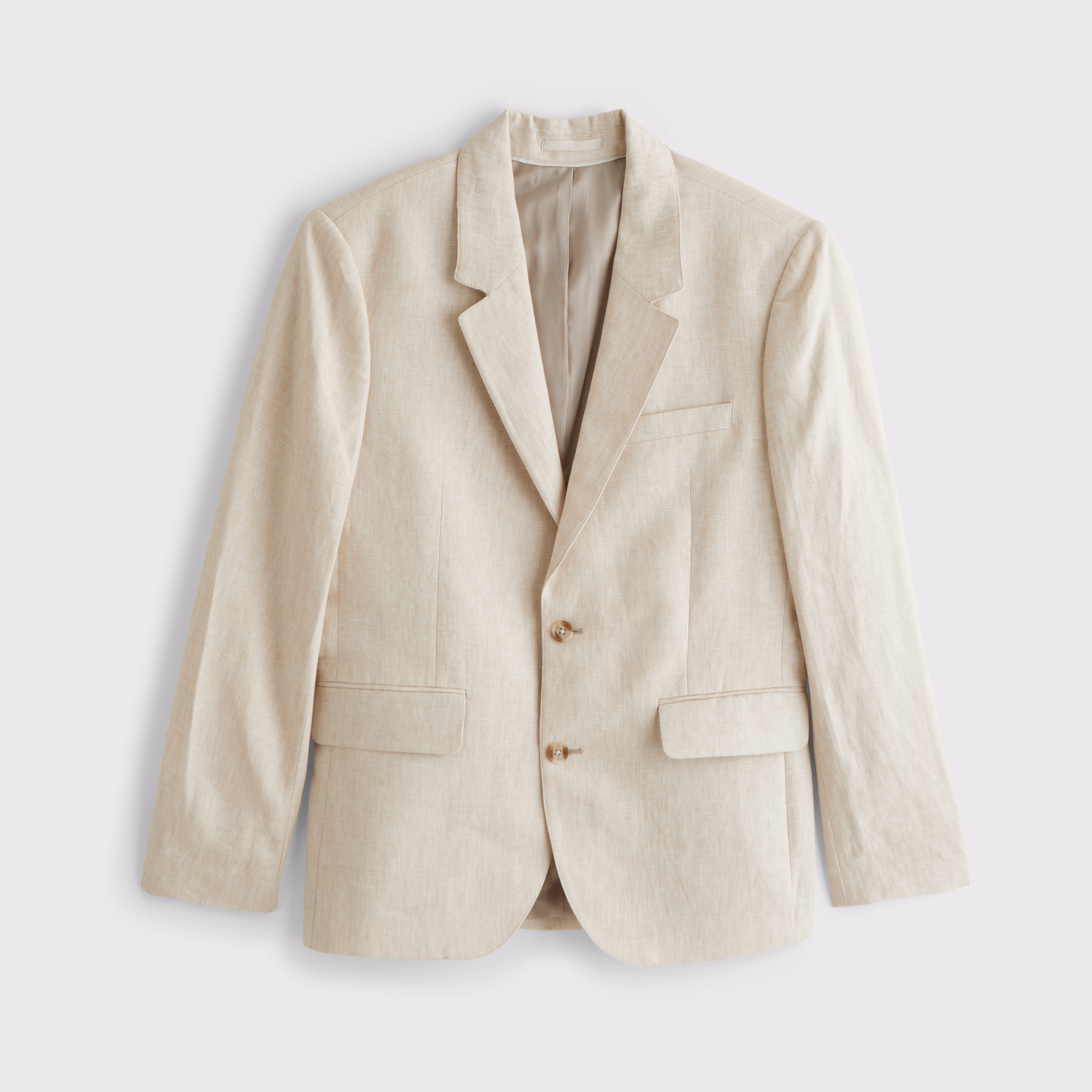 Мужской пиджак Abercrombie & Fitch 100% Linen A&F Collins Slim Blazer, цвет: Бежевый — фото 1