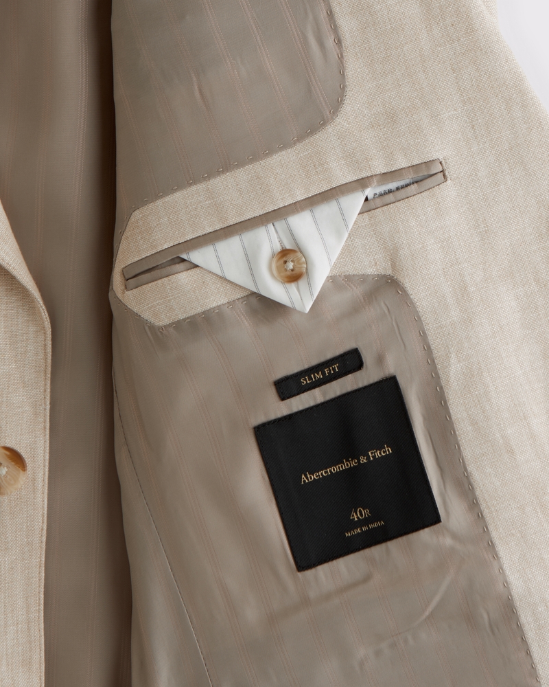 100% Linen A&F Collins Slim Blazer - thumbnail 3