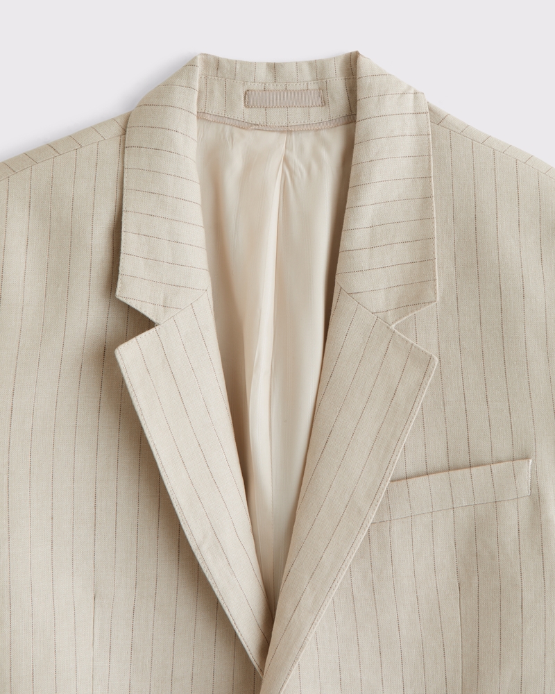 100% Linen A&F Collins Slim Blazer - thumbnail 7