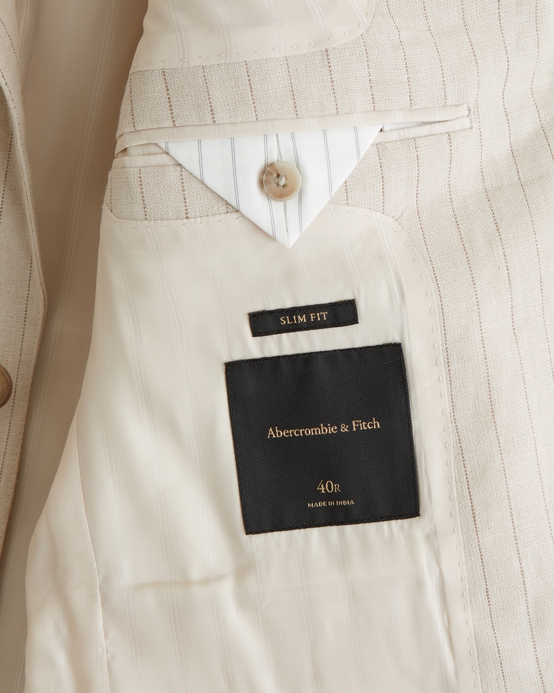 100% Linen A&F Collins Slim Blazer - thumbnail 9