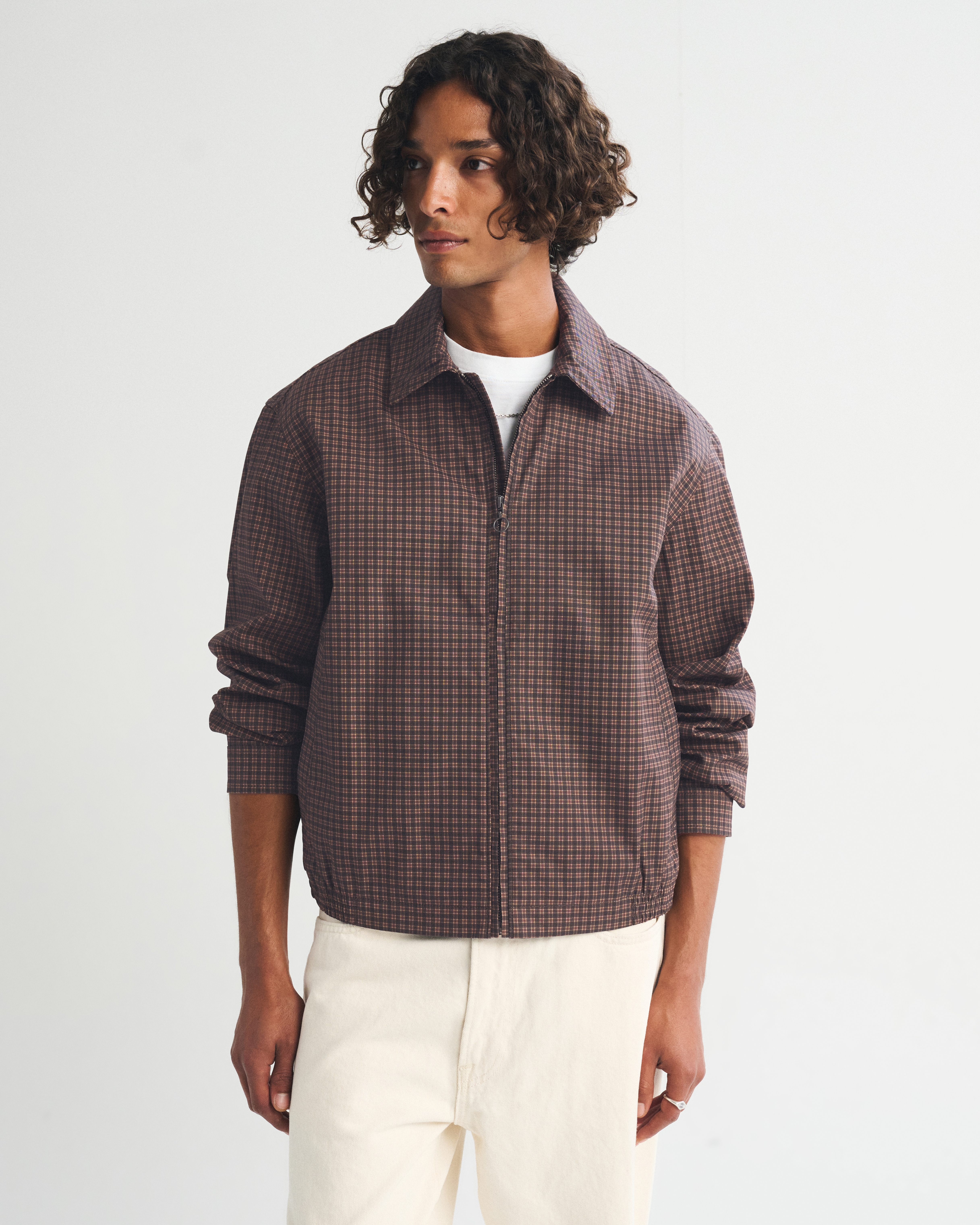 Мужская куртка Abercrombie & Fitch 100% Cotton Harrington, цвет: Коричневый клетчатый — фото 3