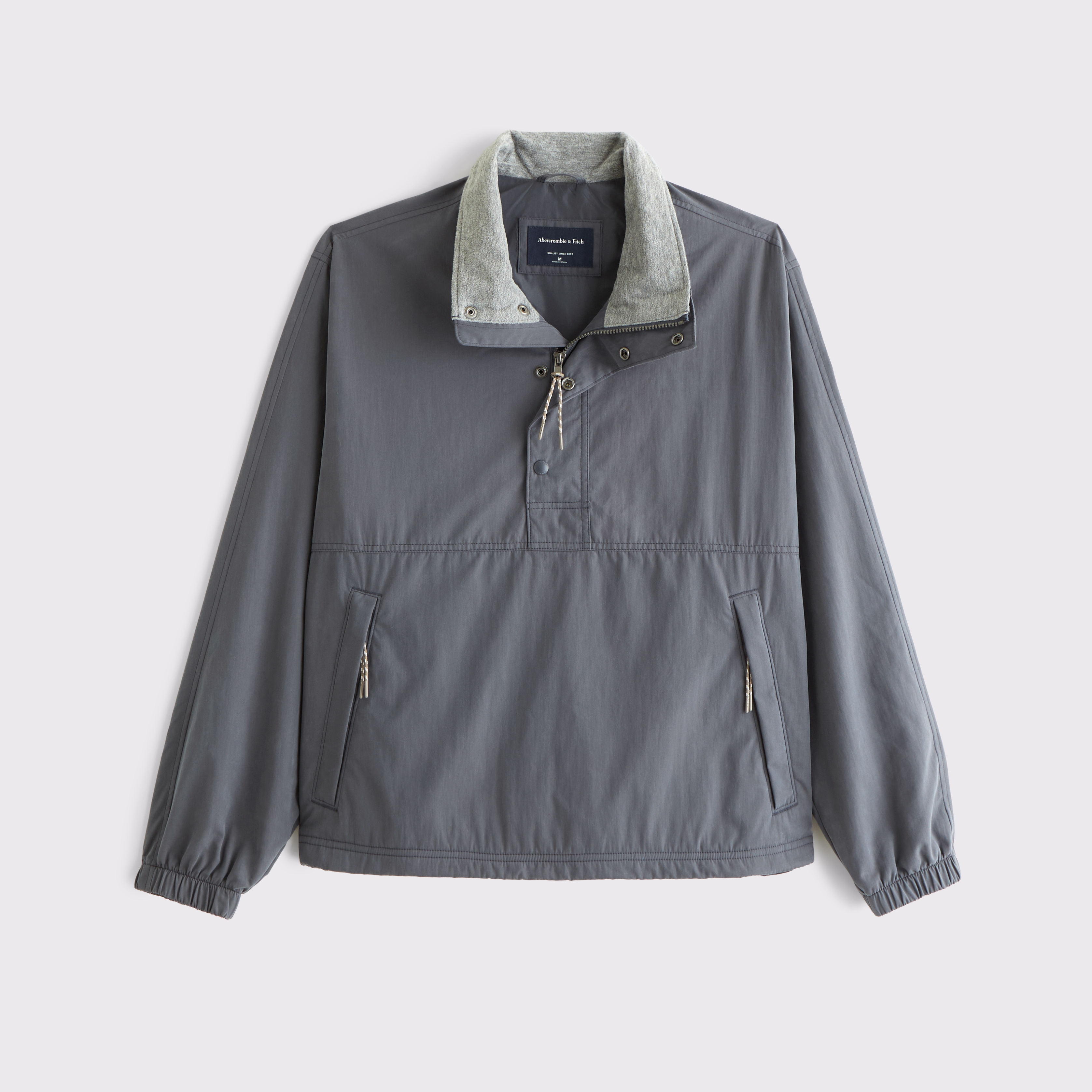 Мужская куртка Abercrombie & Fitch Mock Neck Half-Snap, цвет: Синий