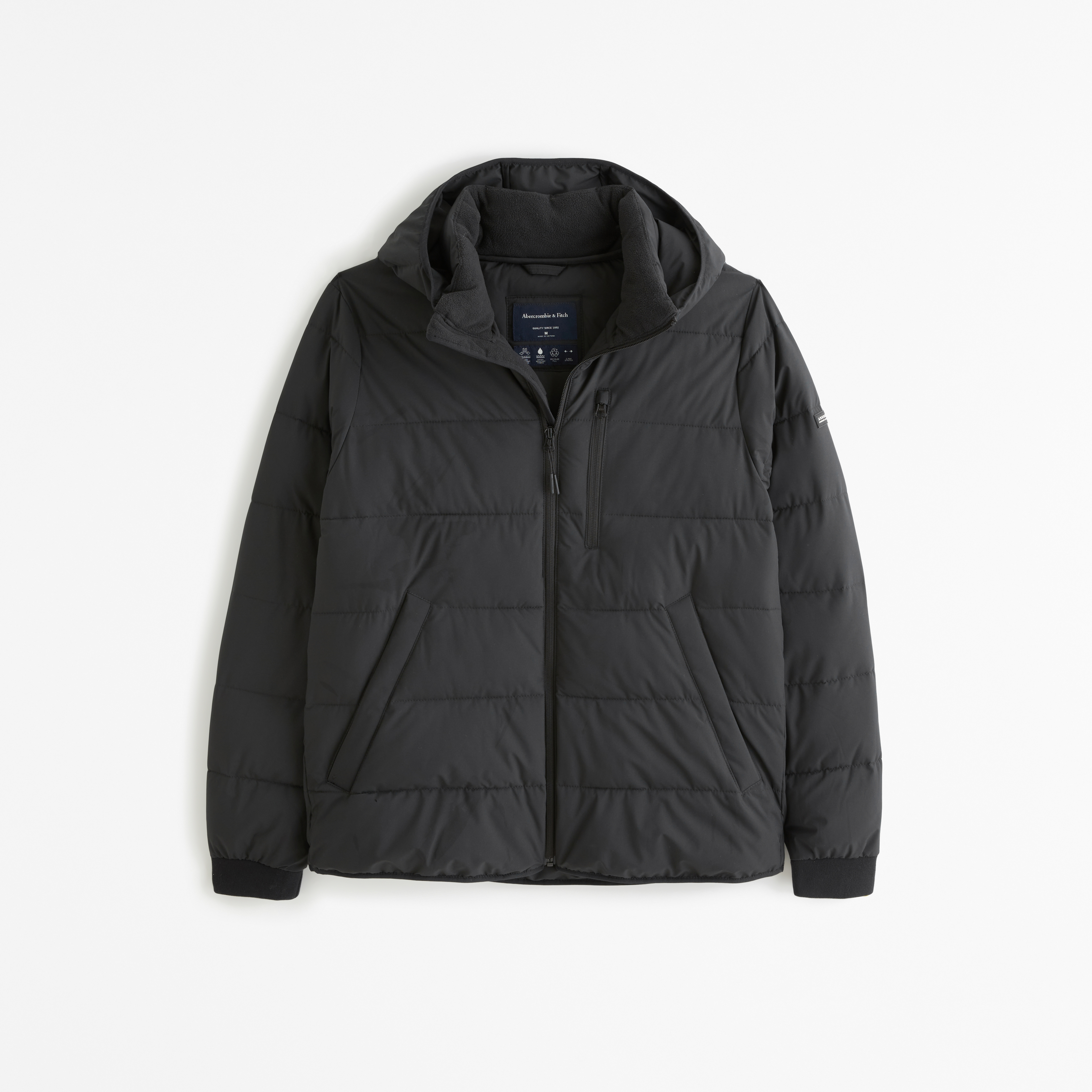 Hollister lightweight best sale hooded puffer jacket