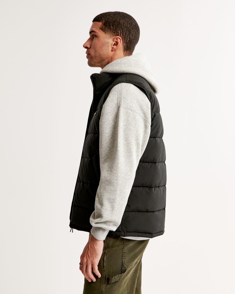 Men's Lightweight Puffer Vest in Black | Size XL | Abercrombie & Fitch