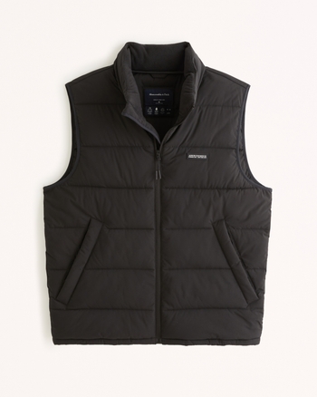 Men's Lightweight Puffer Vest in Black | Size XL | Abercrombie & Fitch