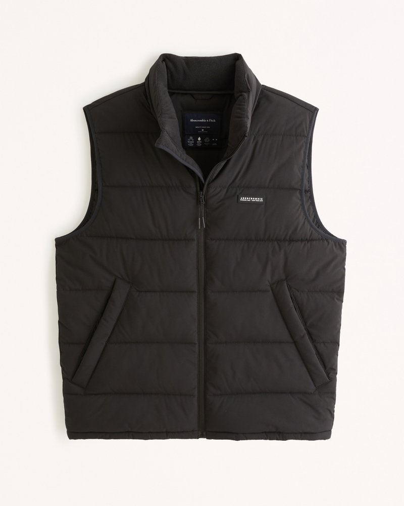 Men's Lightweight Puffer Vest in Black | Size XL | Abercrombie & Fitch