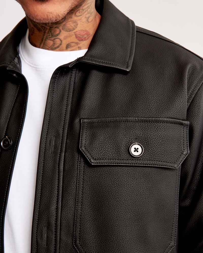 Men's Vegan Leather Shirt Jacket | Men's Sale | Abercrombie.com