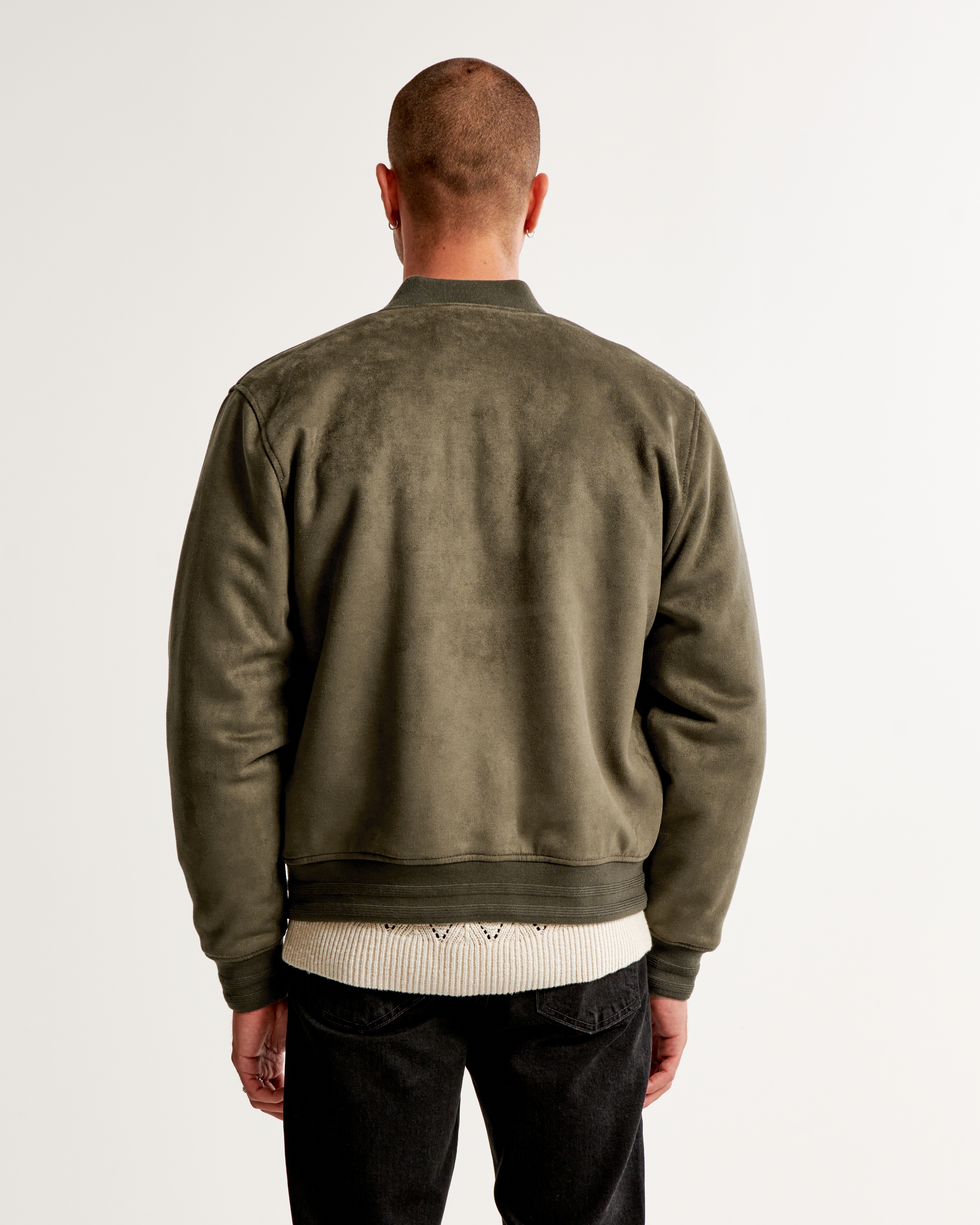 Vegan Suede Bomber Jacket