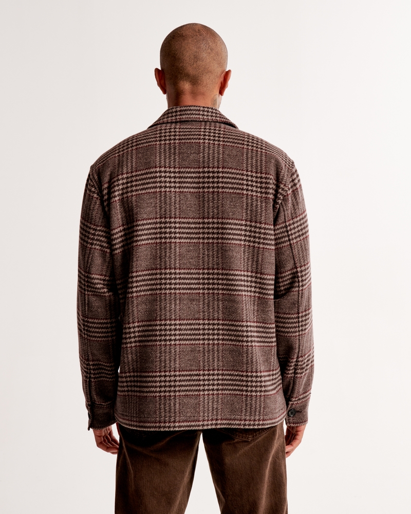Men's Wool-Blend Zip Shirt Jacket, Men's Clearance