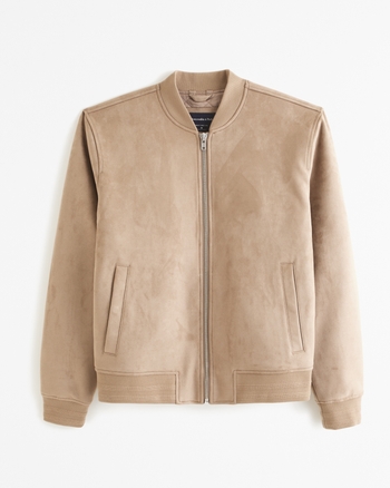 Homme Bomber en daim vegetalien Homme Reductions Abercrombie