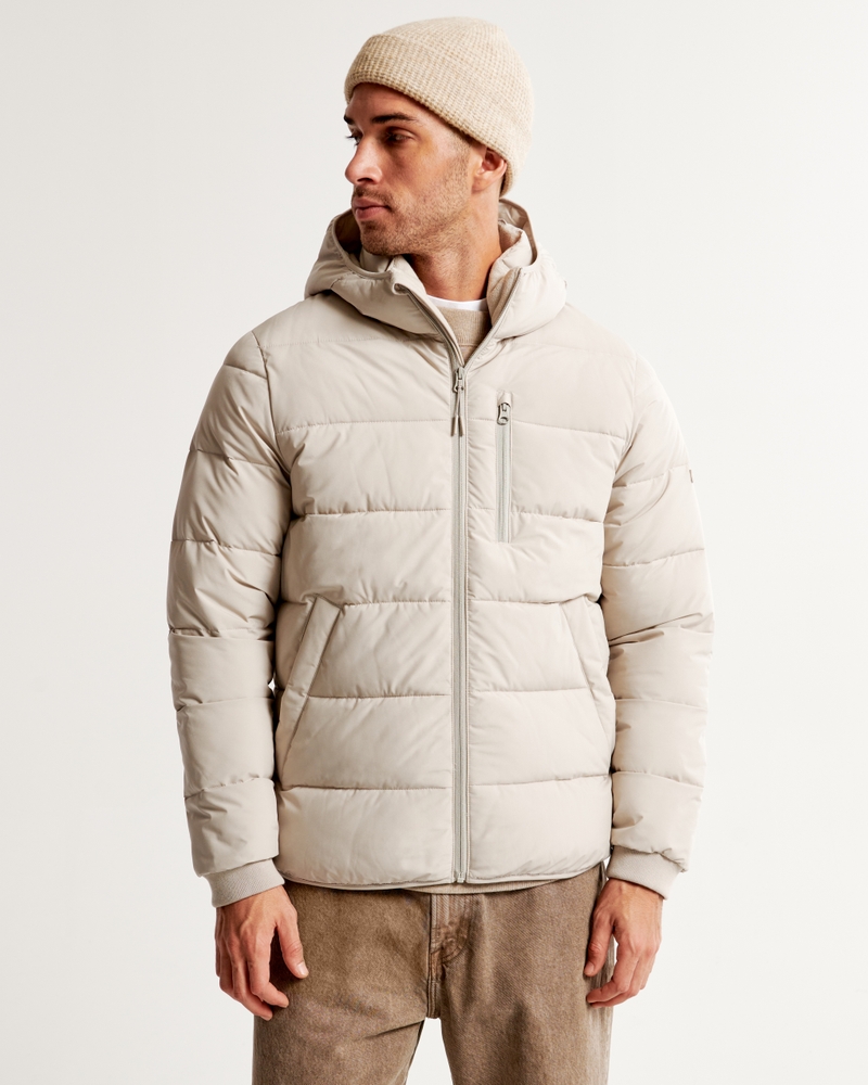 Hollister Co. HOODED FAHION PUFFER - Winter jacket - off-white 