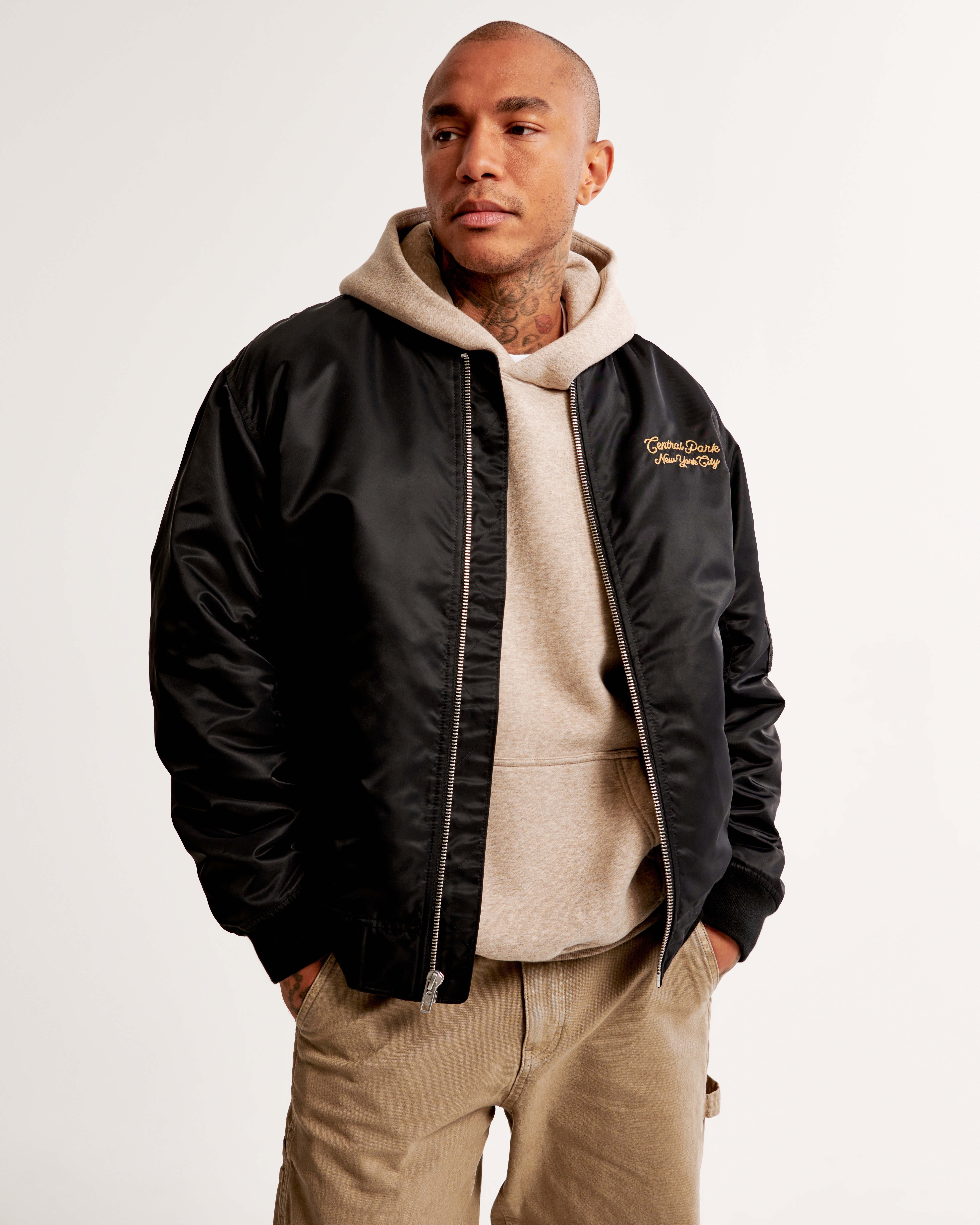 Men's Graphic Nylon Bomber Jacket | Men's Clearance | Abercrombie.com