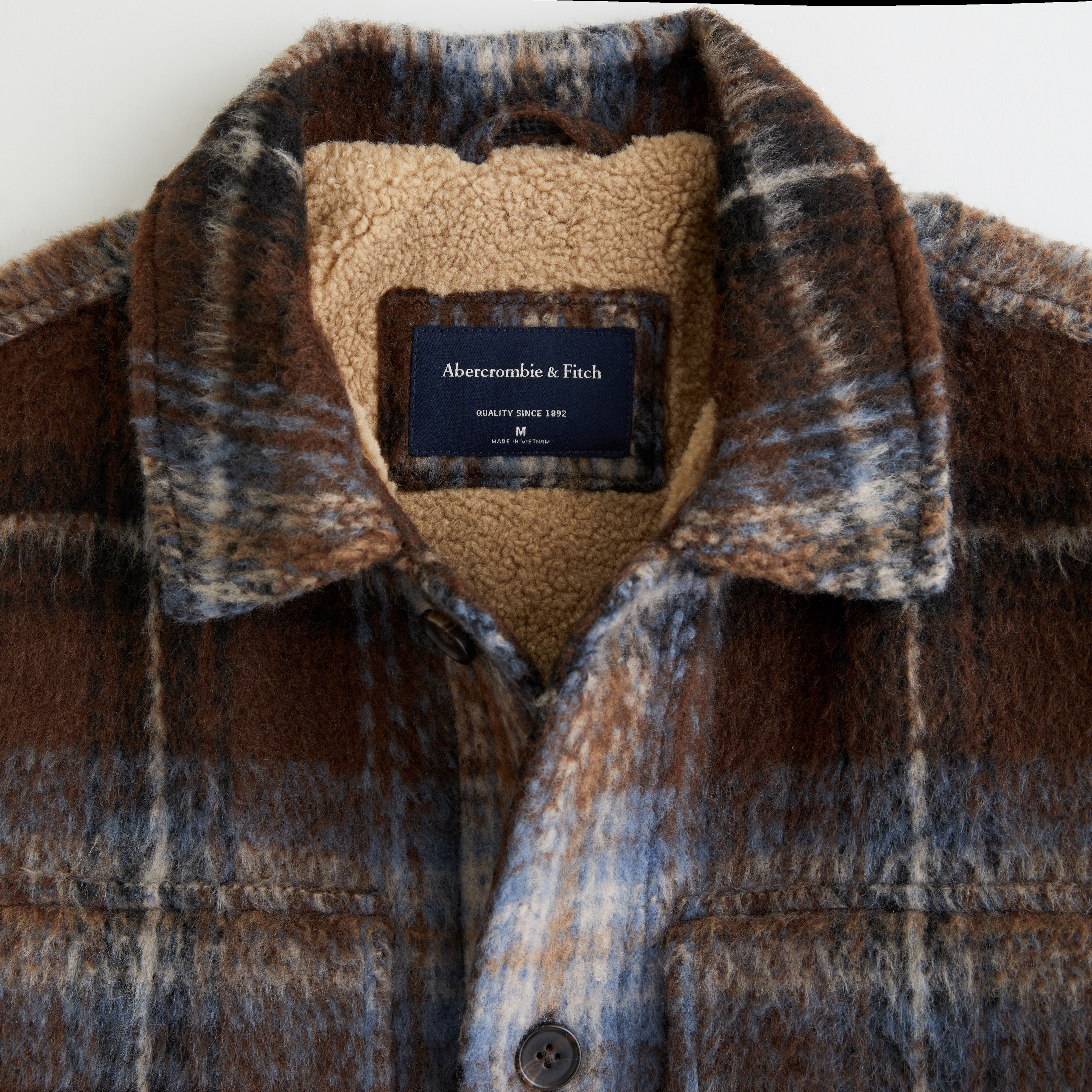 Abercrombie sherpa lined jacket sale