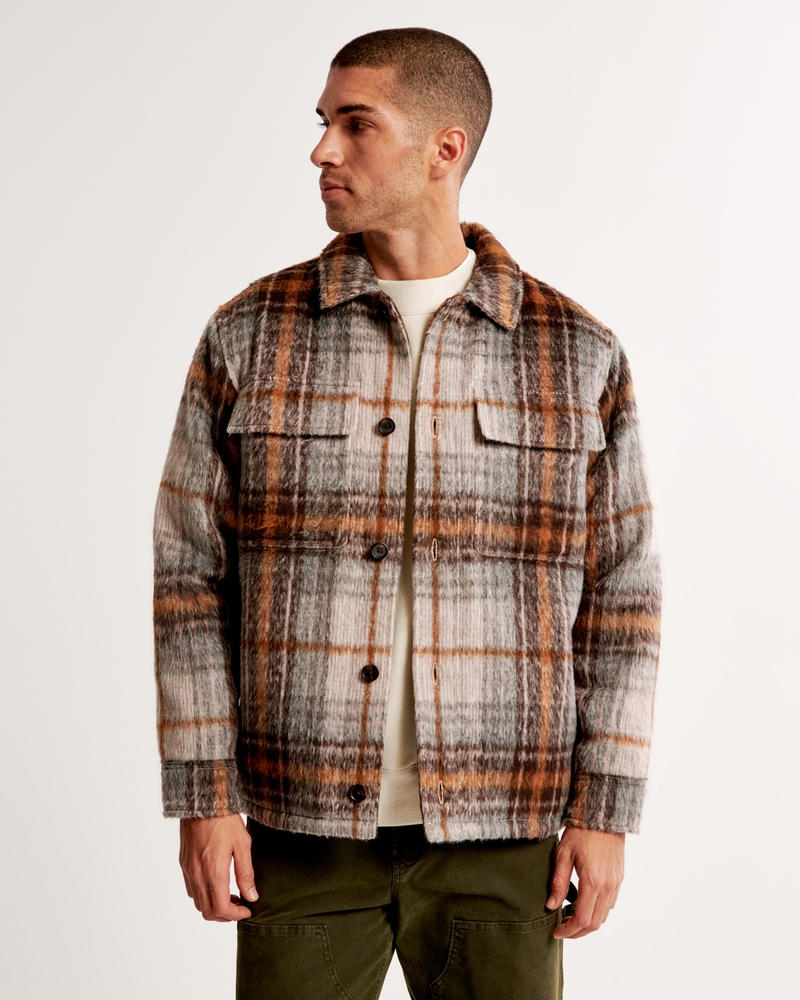 Men's Sherpa-Lined Shirt Jacket, Men's Clearance