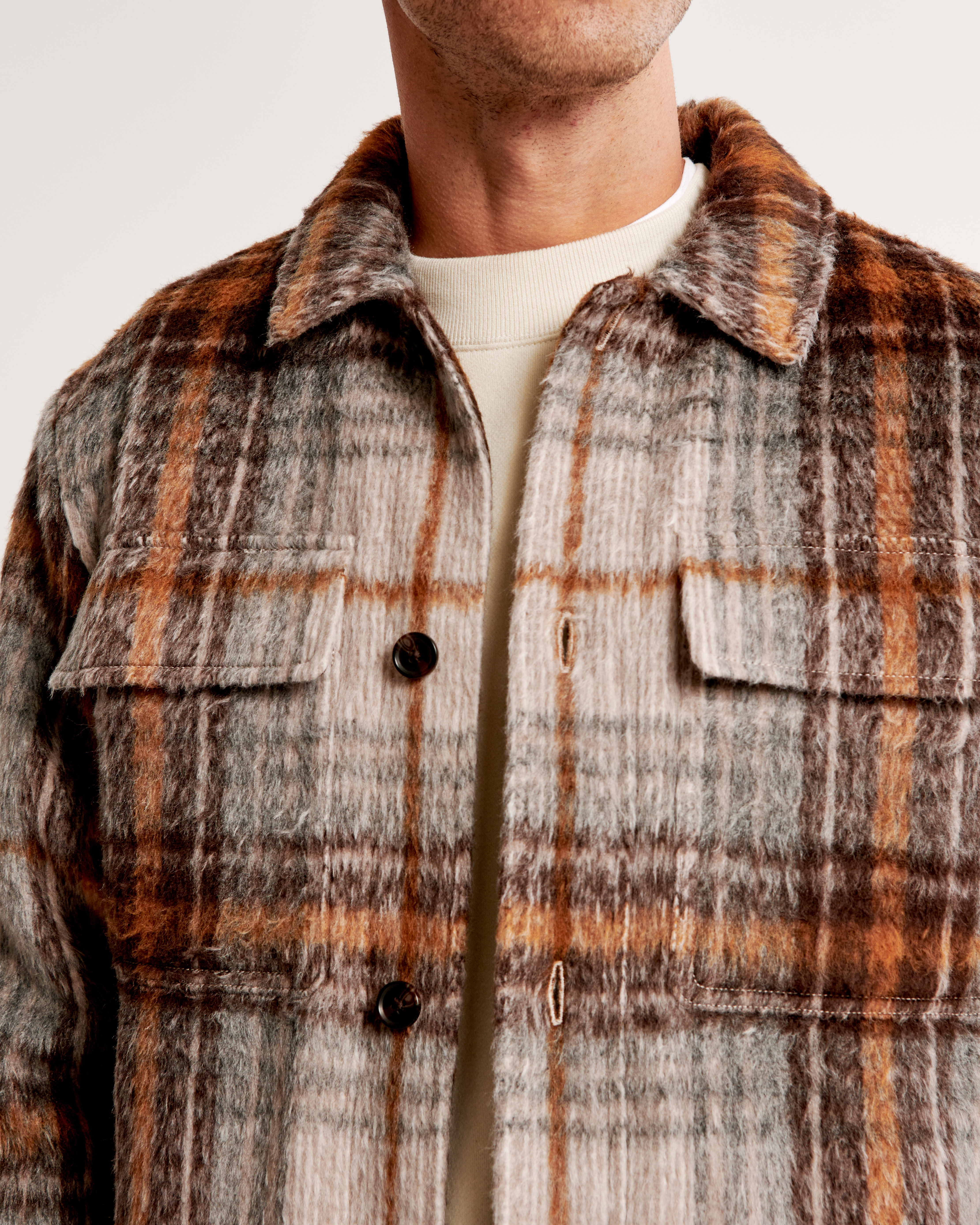 Men's sherpa 2025 lined shirt jacket