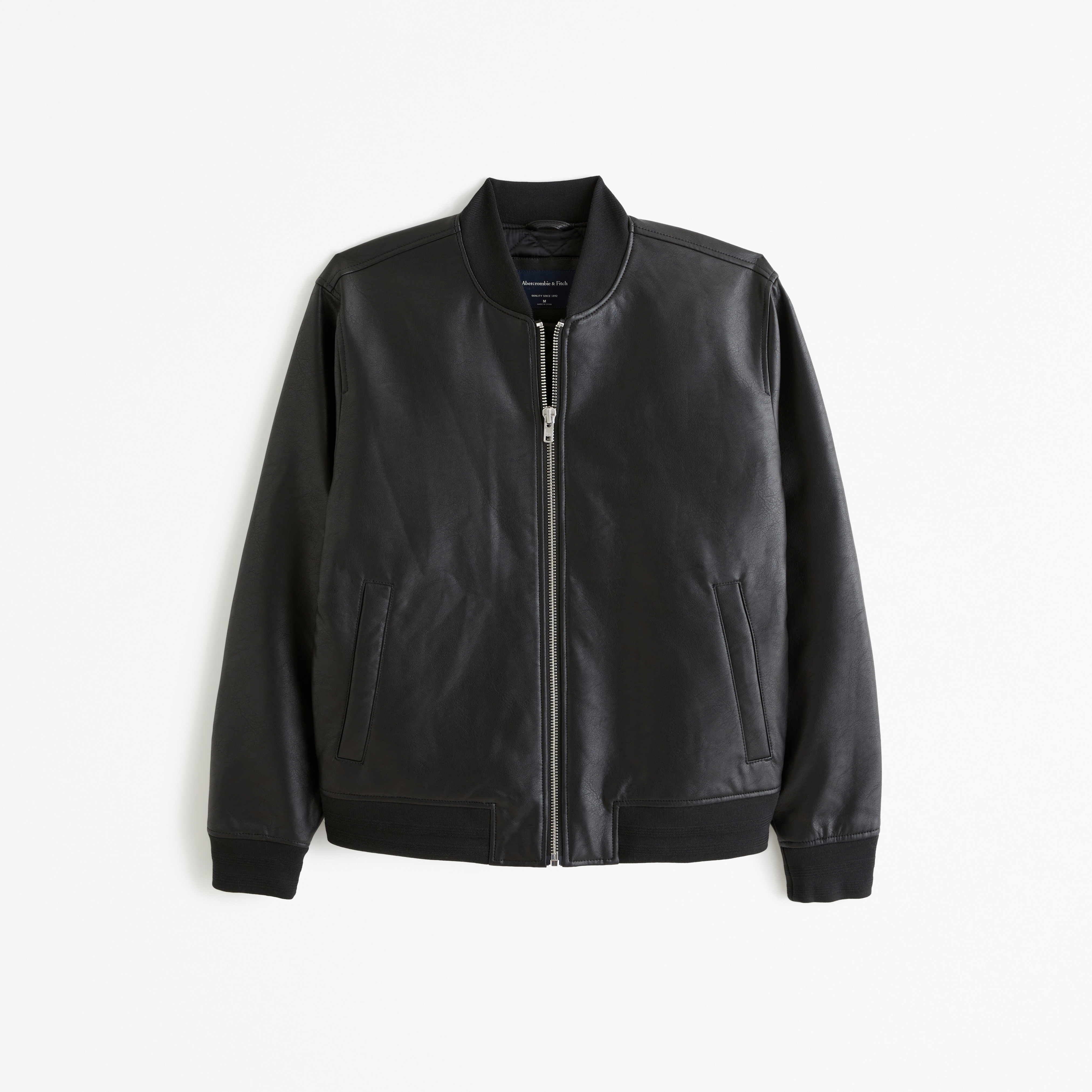 Vegan Leather Bomber Jacket