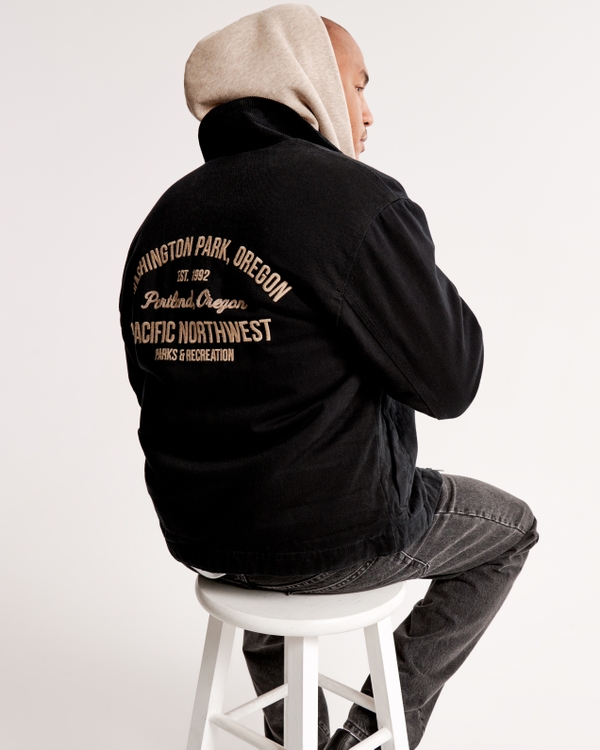 Workwear Lined Jacket, Black view 1