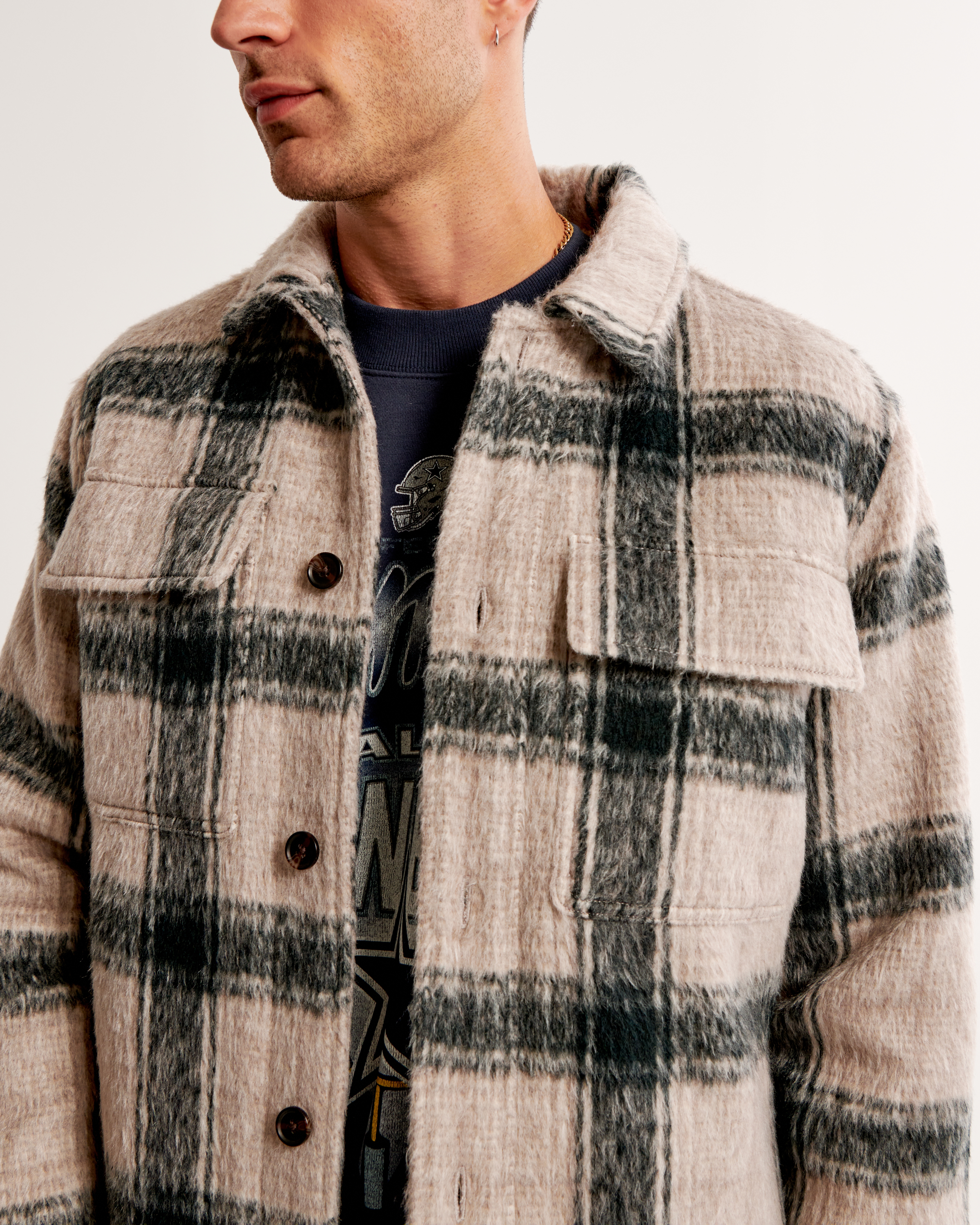 Abercrombie sherpa outlet lined jacket