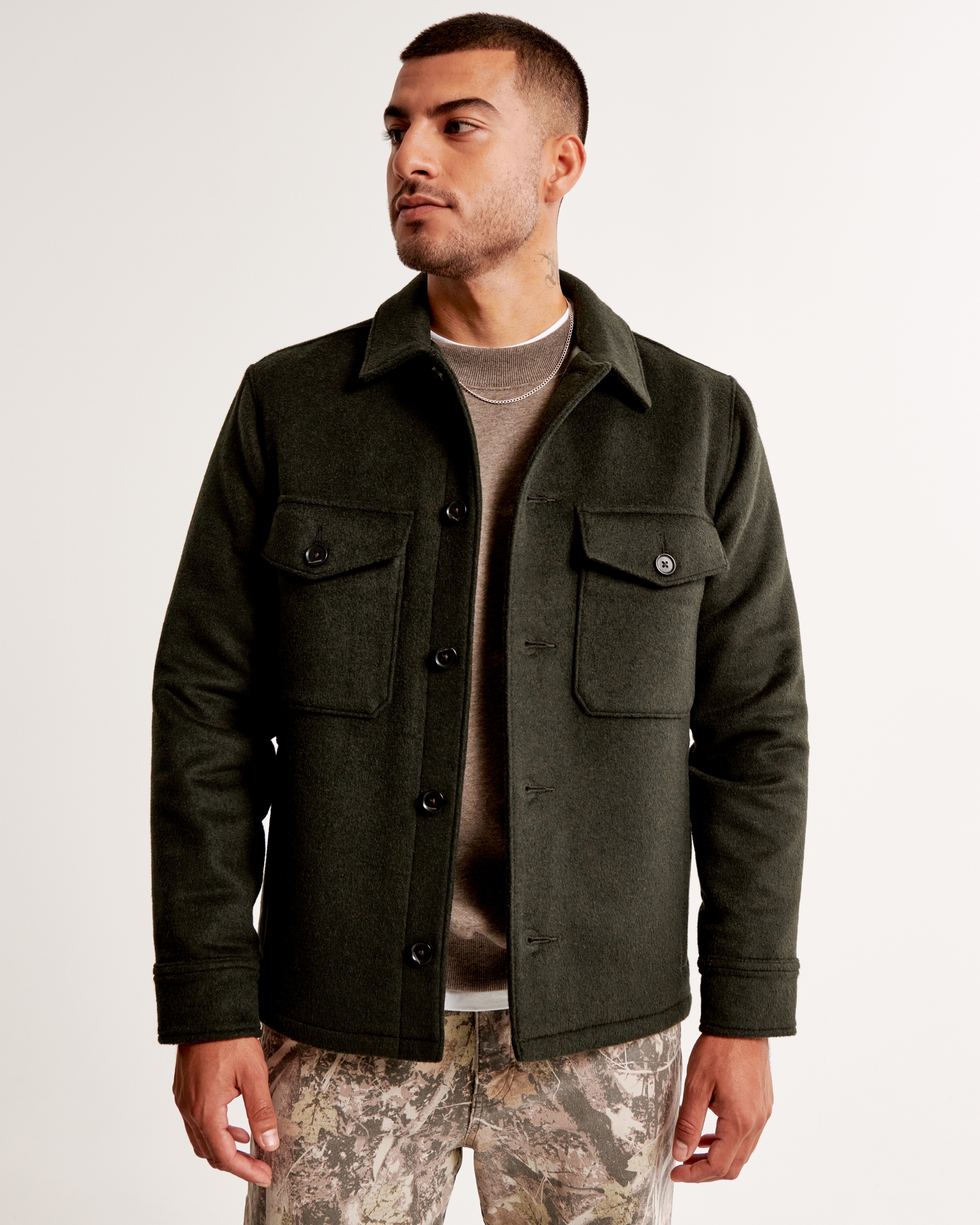 Elevated Wool-Blend Shirt Jacket