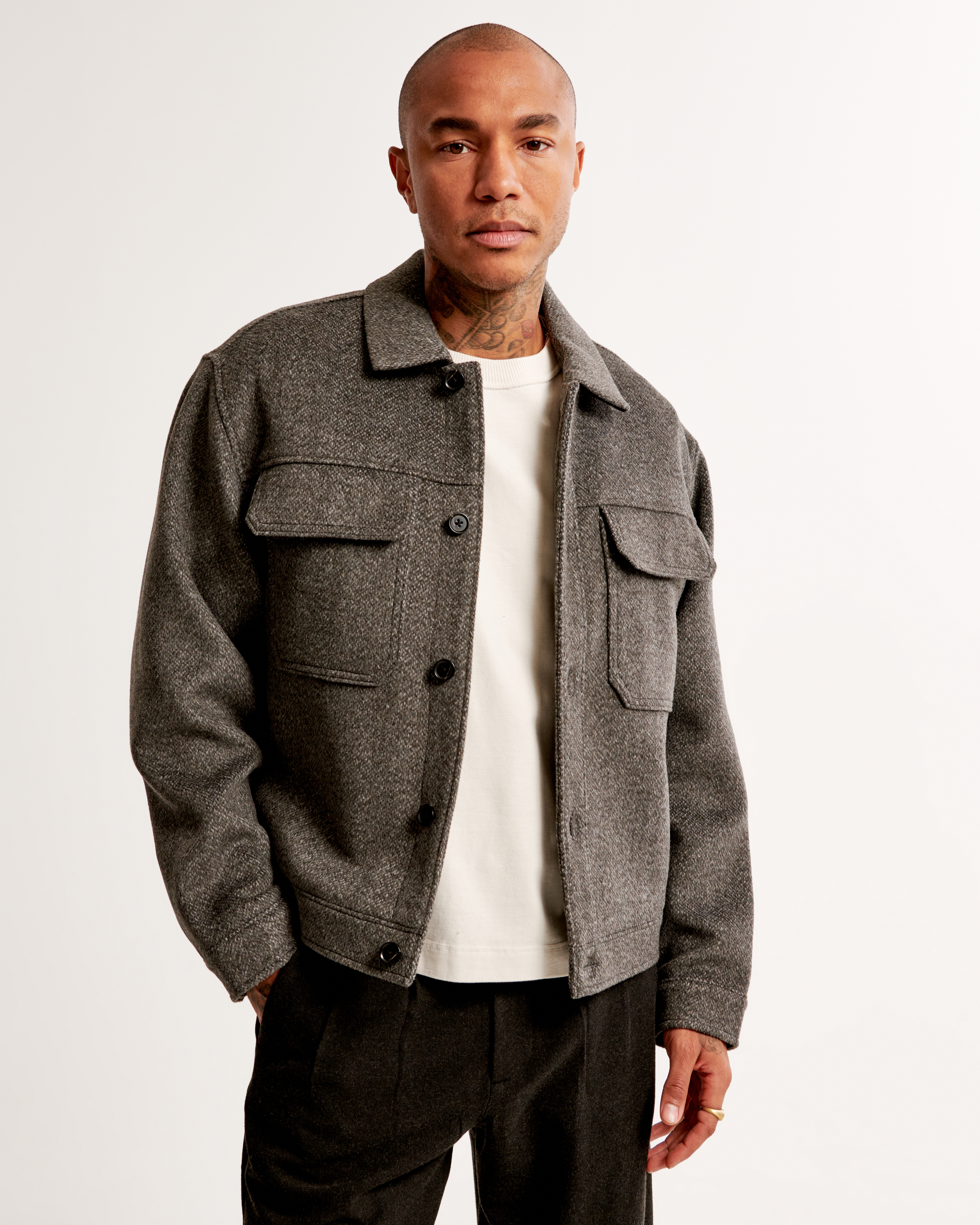 Wool sales trucker jacket