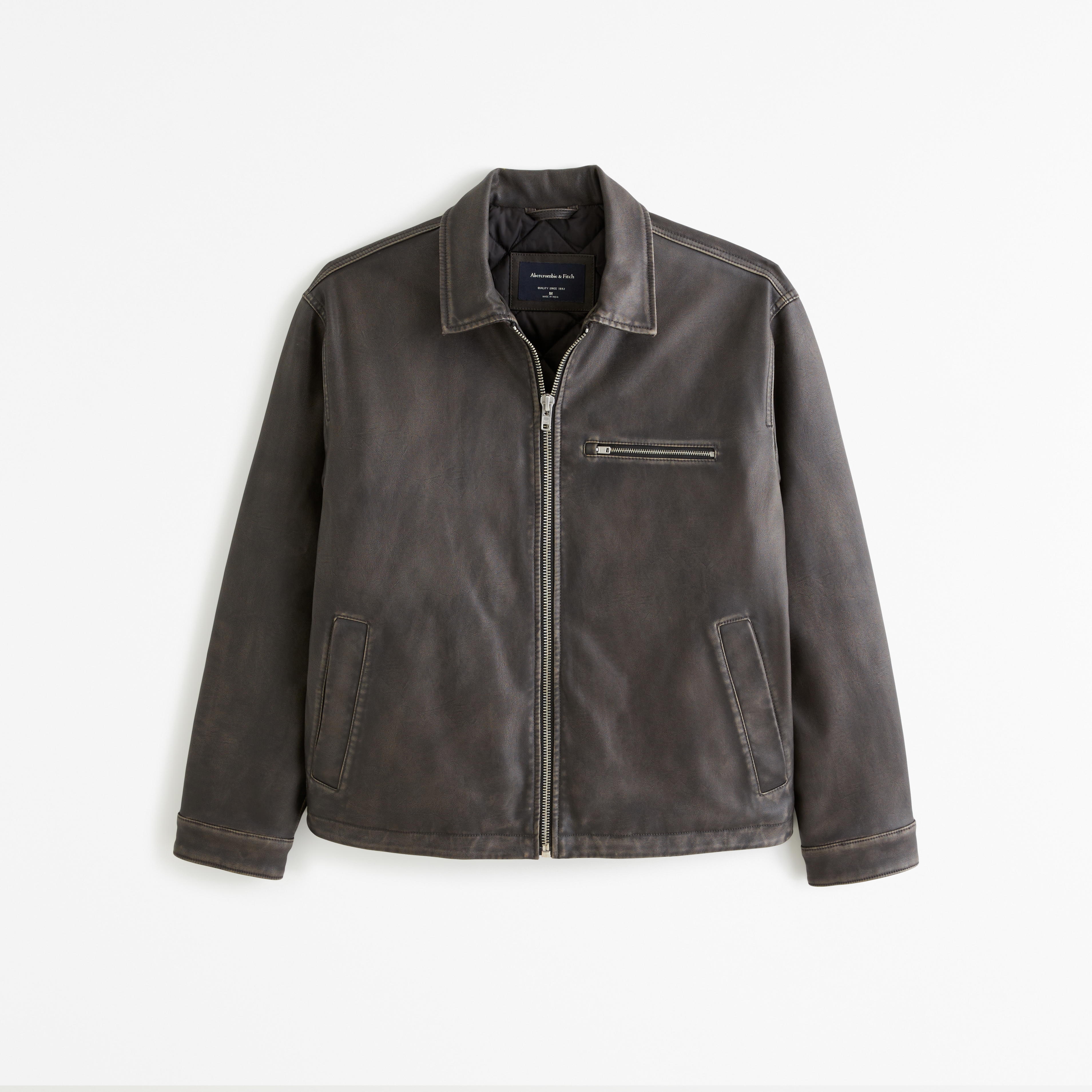 Vegan Leather Zip Trucker Jacket