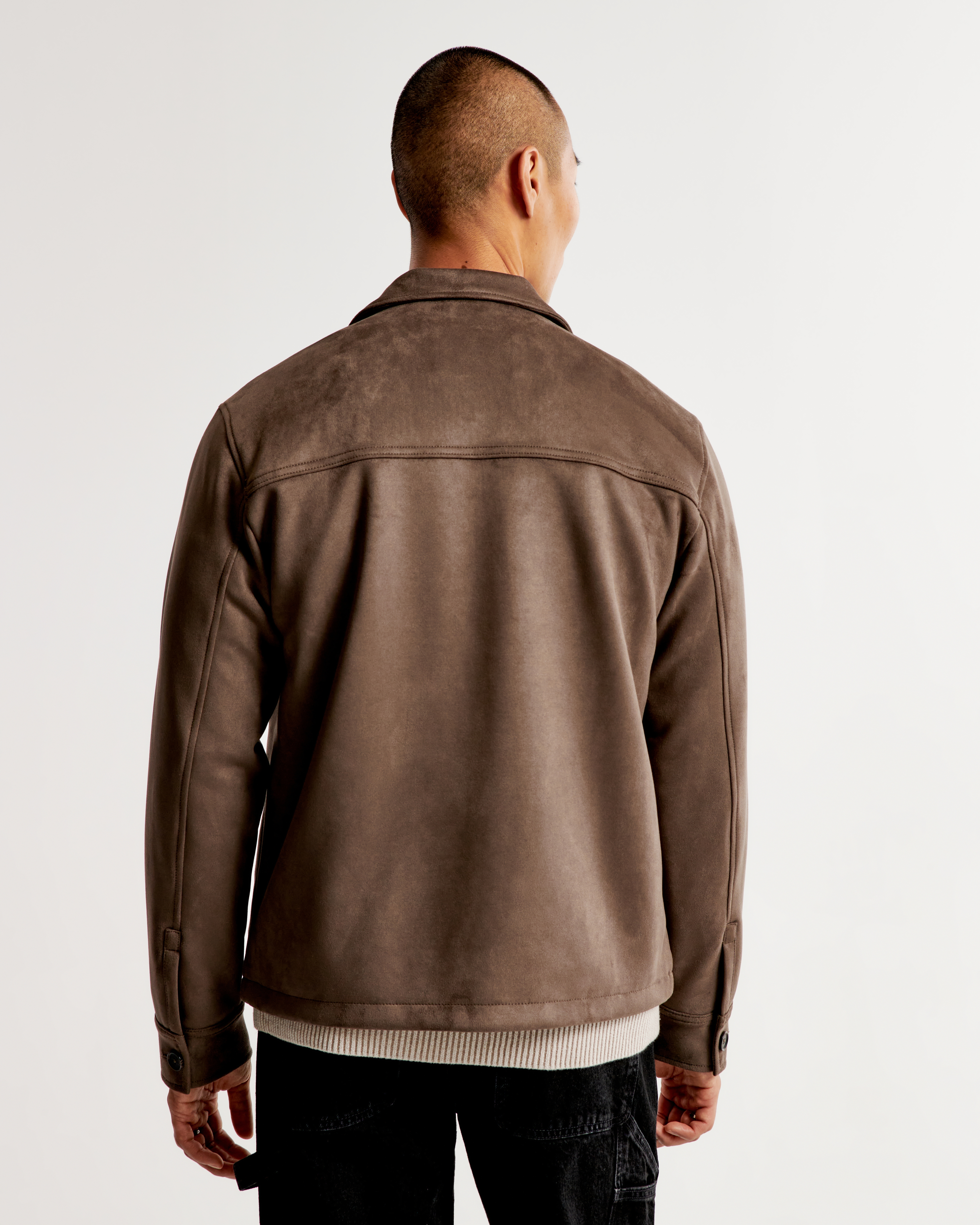 Men's Vegan Suede Zip Shirt Jacket | Men's Clearance | Abercrombie.com