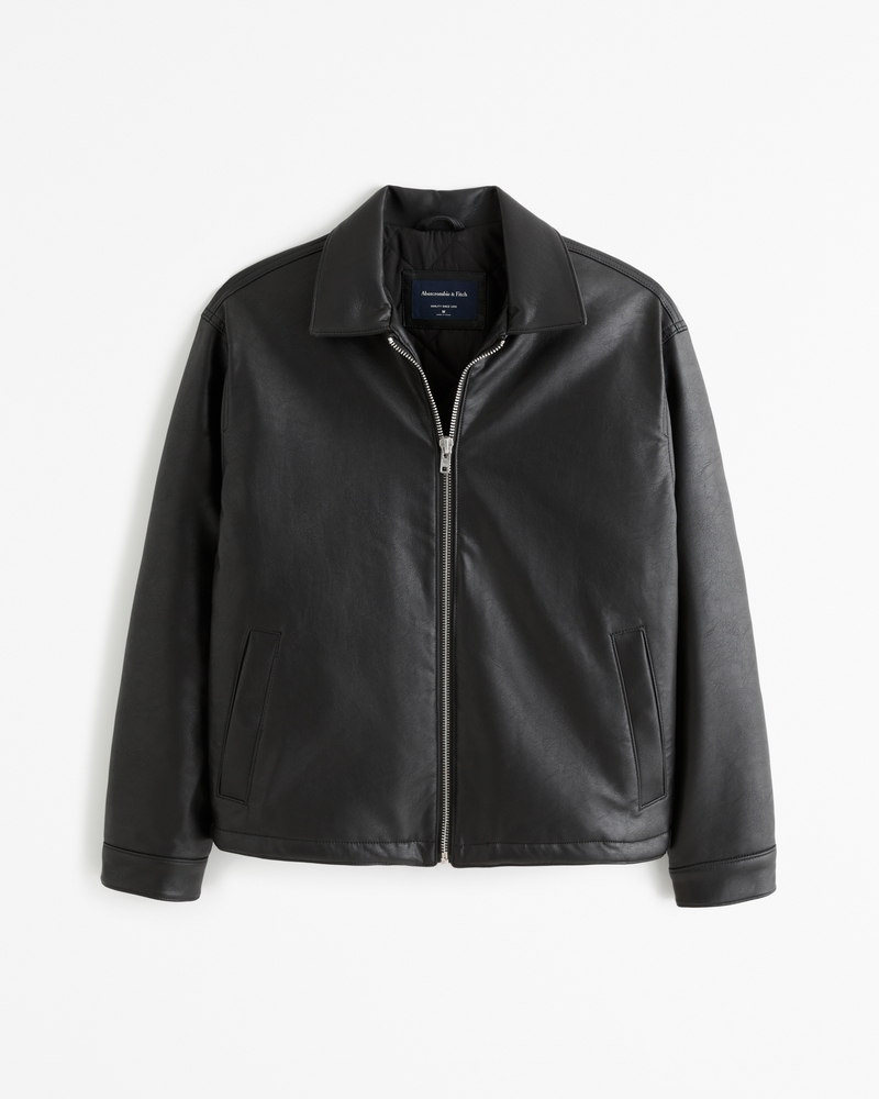 Men's Vegan Leather Zip Trucker Jacket | Men's Coats & Jackets