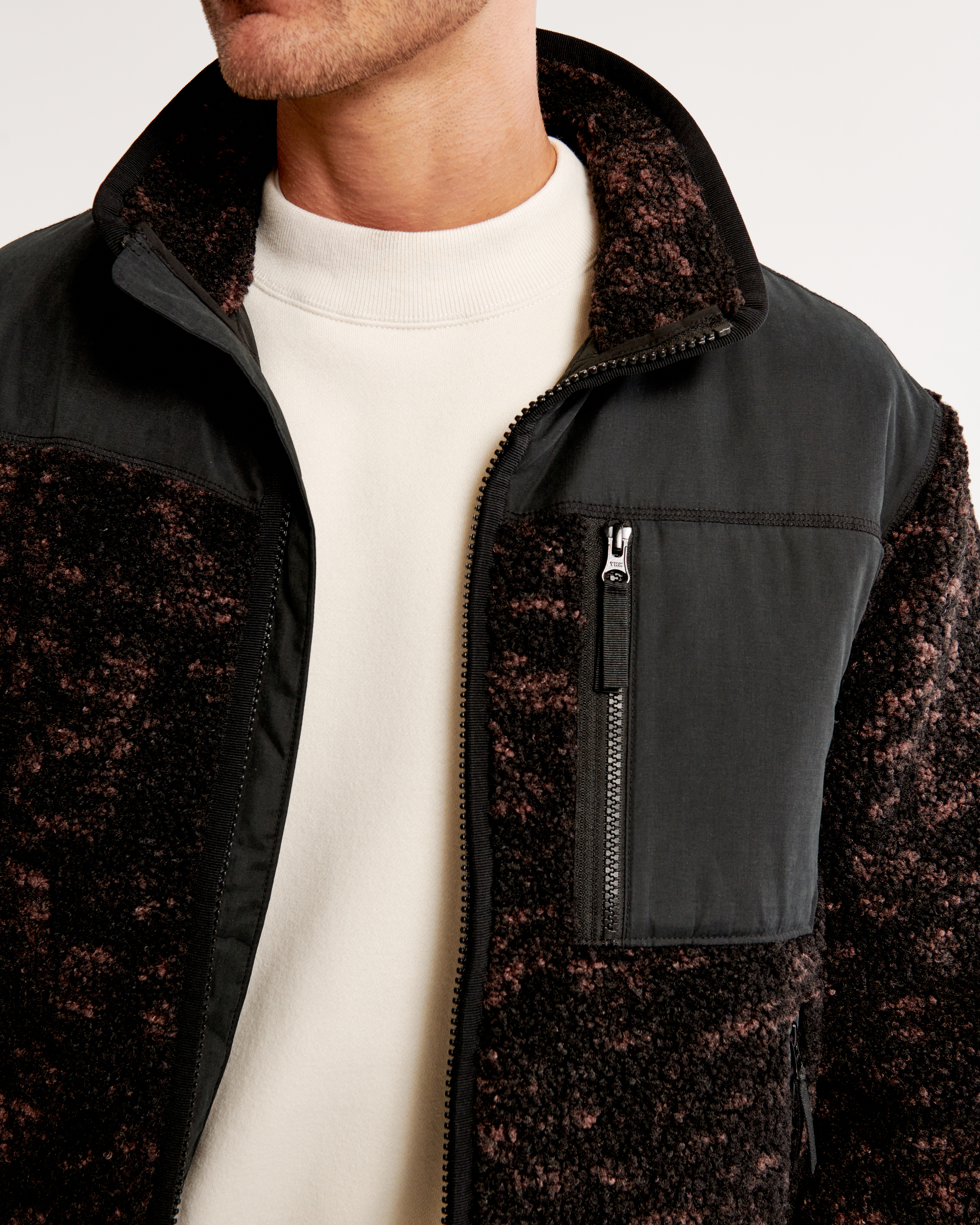 Pattern Sherpa Full-Zip Mockneck Jacket