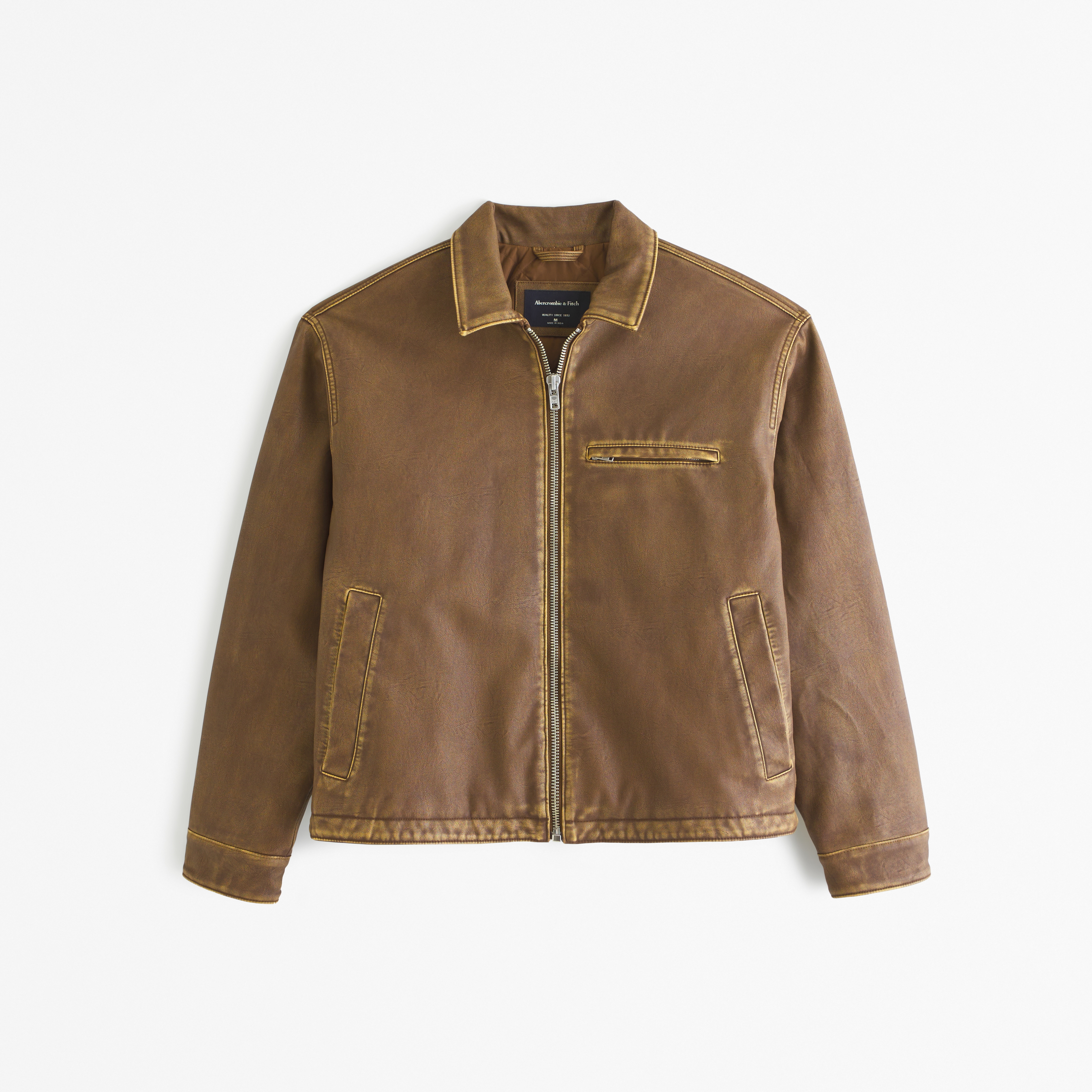 A&f on sale leather jacket