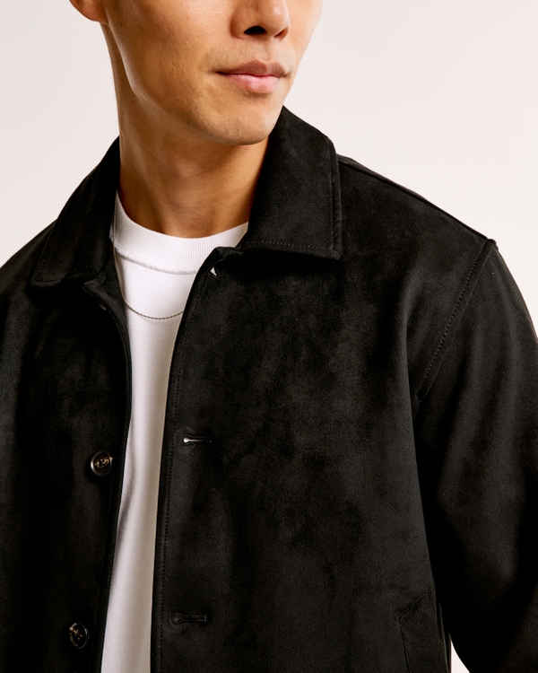 Cropped Vegan Suede Jacket, Black view 2